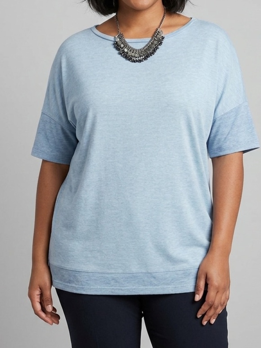 😍SHOW SPECIAL REEBOK Light Blue Short Sleeve Tee 1X